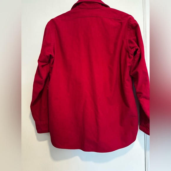 VTG 80’s/90’s LL Bean Chamois Cloth Shirt Men’s Size 16 Medium Red Heavyweight - Picture 2 of 10